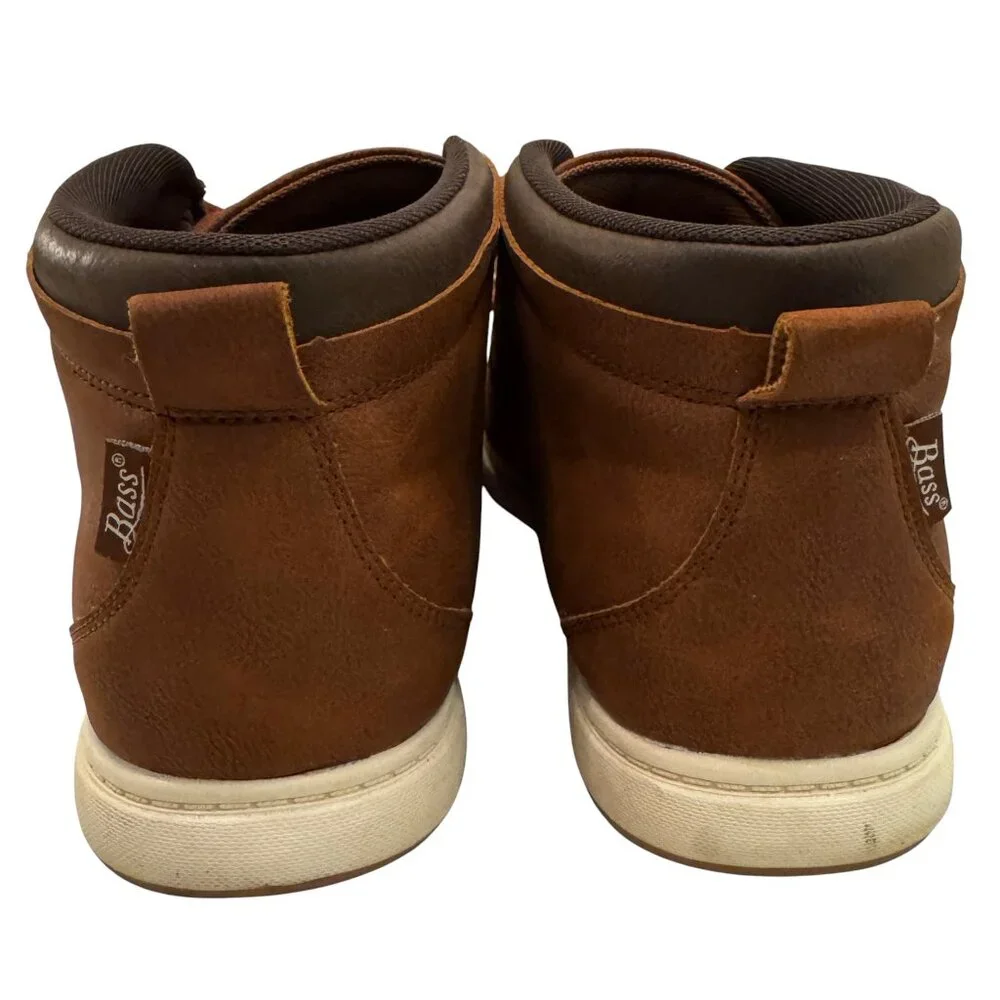 Bass Men’s Brown Mid-Top Chukka Boots Size 10 Casual Lace-Up Minimal Wear